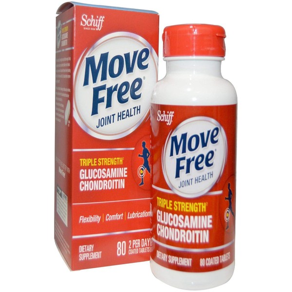 Schiff Move Free Advanced , Triple Strength Plus MSM & Vitamin D3, 80 Coated Tablets