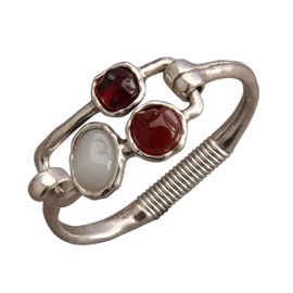 Bjesinmo Gold Cuff Bracelet for Women Silver Beaded Bracelets Open Bangle Stackable Stretch Bead Bracelet Boho Jewelry Gifts for Wife Couple, Medium, Copper, no gemstone