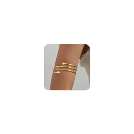 CJIAYUJEW Minimalist Arm Cuff for Women Gold Arm Cuff Upper Arm Layered Arm Bracelet Stackable Arm Bangle Jewelry for Women Men (gold3)