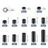 250PCS Black Nylon Round Spacer Assortment Kit ID 6MM OD