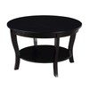 Convenience Concepts American Heritage Round Coffee Table with Shelf, Black,