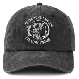 Tynqwegui Fishing Gifts for Men, Fishing Hats for Women, Funny Fish Baseball Cap, Christmas Birthday Gifts for Fisherman Dad Mom Fishing Lovers Black