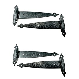 Harris Hardware 93F-HBE-4 Black Colonial Flush Surface Mount Strap Hinge with Black Screws