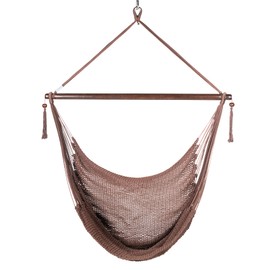 Large Caribbean Hammock Chair - 48 Inch - Polyester - Hanging Chair - Mocha