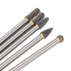 5pcs Rotary Tool Carbide Burr Set 150mm Double Grain Long