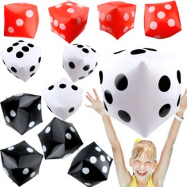 Restroma 12 Pcs Giant Inflatable Dice Jumbo Blow Up Dice Large Dice Toys for Summer Outdoor Game Beach Swimming Pool Party Favors (Color Style 2)