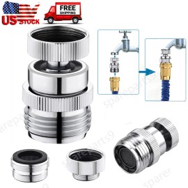 New Brass Sink Faucet 3/4" To Garden Hose Adapter Swivel Adapter + Aerator Kit