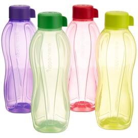 Tupperware Aquasafe Water Bottle Set, 1 Litre, Set of 4, Multicolor by JMD CREATIONS.