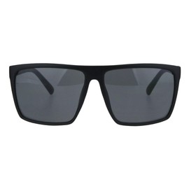 SA106 Mens Kush Classic Thin Plastic Flat Top All Black Gangster Sunglasses Grey Logo