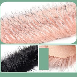 7 cm x 100 cm Faux Fur Ribbon, Faux Fur Border Roll, Faux Fur Ribbon, Decorative Ribbon, Plush Trim, Fabric Roll, Soft Fluffy Fur Band, Christmas Tree Garland for Costumes, Crafts, Coats, Slippers