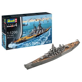 Revell 05183 Battleship USS New Jersey 1:1200 Scale Unbuilt/Unpainted Plastic Model Kit Vehicle, Moulded Color