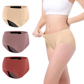 Carer Leak Proof Underwear for Women Washable Incontinence Underwear for Women 150ml Super Absorbent Bladder Leak Panties for Incontinence Postpartum Bladder Leakage Protective Panties 3 PCS, Medium