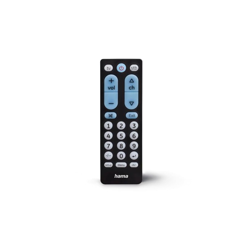 Hama Universal TV Remote Control for 2 Devices, Large Buttons