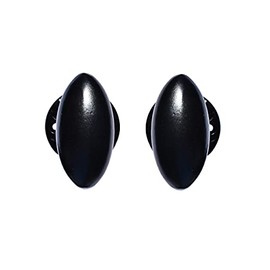 Black Aluminium Oval Door Handle on Rosette