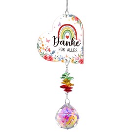 BOFUNX Thank You Gift Sun Catcher Crystal, Thank You for Everything Gift Teacher Colleague Farewell Gift Women Thank You Gift