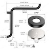 16 Inch Angled Shower Grab Bar, Munzong Anti Slip Black