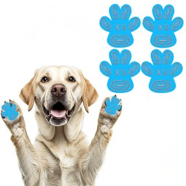 24pcs（6 Sets） Anti-Slip Dog Paw Protectors for Senior Dogs，Strong Grip Paw Stickers for Hardwood Floors – Essential Comfort & Safety Gear (Blue, XS)