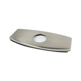 BWE Stainless Steel Deck Plate 6" Sink Hole Cover for Brushed Nickel Bathroom Sink Faucet 1 or 3 Hole Vessel Vanity Basin Outside Cover Cap Oval Commercial