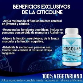 Citicolina Choline 530mg (120 Cápsulas) Absonutrix Sabor Sin Sabor