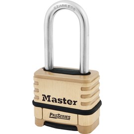 Master Lock 1175LHSS ProSeries Set Your Own Combination Lock, 2-1/4" Wide, Brass (3)