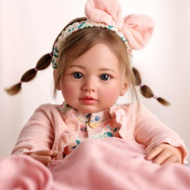 BABESIDE 24 Inch Lifelike Reborn Baby Dolls Candy, Realistic Toddler Baby Doll Girl Soft Vinyl Cute Real Life Baby Dolls Ideal Gift for Kids Age 3+ Pretend Play and Collectors