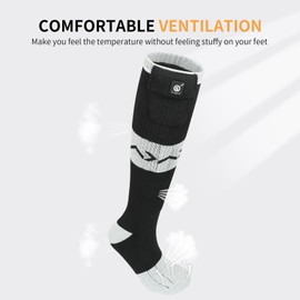 Men's and Women's Heated Socks, Battery Heated Socks, Upgraded Heating Elements Covering The Forefoot, Toes, and Soles of The feet, Suitable for Various scenarios Such as Skiing and Outdoor Sports