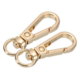 sourcing map 10Pcs Swivel Lobster Clasps, Zinc Alloy Classic Swivel Trigger Snap Hooks, Push Gate Snap Hook Bag Clips for Lanyard DIY Crafts Making (3/8", Gold)