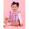 RuffleButts® Baby/Toddler Girls Flutter Overall Ruffled Romper - Adley Plaid,
