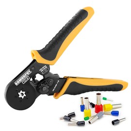 Ferrule Crimping Tool Kit with Wire Connectors, AWG24-8 Sawtooth Self-Adjustable Ratchet Wire Terminals Crimper Kit (Hex Crimper Plier)