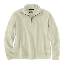 Carhartt Women's Tencel Fiber Series Relaxed Fit Half-Zip Sweatshirt, Oat Milk, Medium