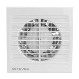 Estevez Extractor De Aire Modelo 2504 | Ventilador para Baño y Cocina Tipo Palma (Super-Económico) de 4", 11 Watts, 40dB, Flujo de Aire 76m³/hr, | Instalación en Muro o Techo.