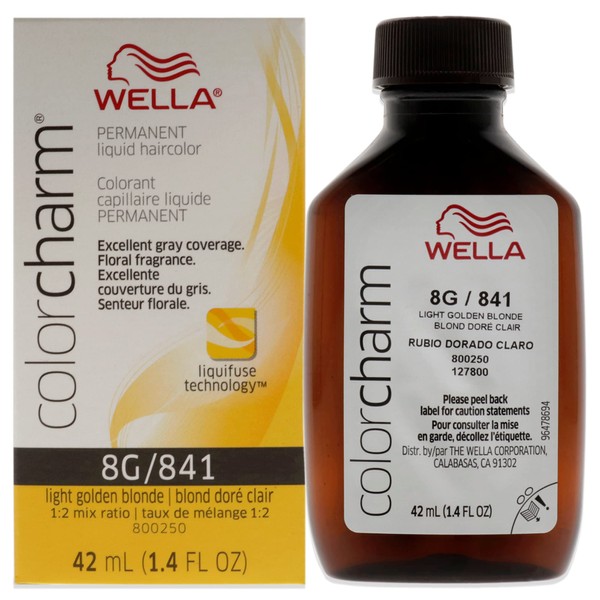 WELLA colorcharm Permanent Liquid Hair Color for Gray Coverage, 8G