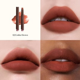 JOOCYEE Velvet Rouge, Lightweight, Non-Smudging, Pigmented, Transfer-Proof, Cosmetic, Silky, Mood, Blur Lines, Non-Drying, Long Wear, Beginner-Friendly, Multi Shades, Giftable, Portable, Novel, For Holidays, Parties, Masquerades:_122 Umber Brown