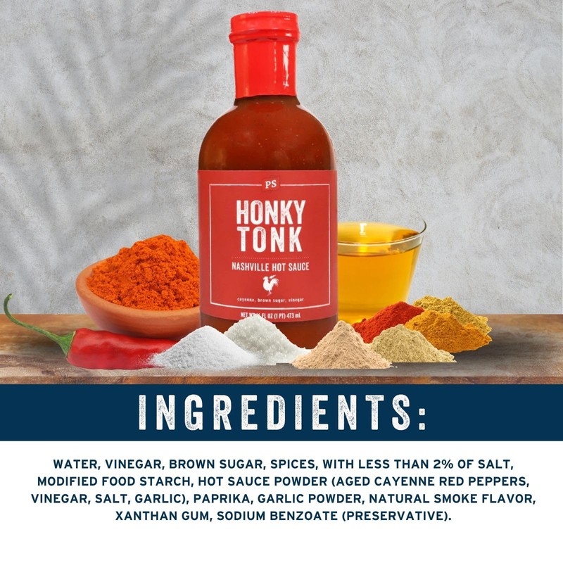 PS Seasoning Honky Tonk Nashville Hot Sauce - Spicy All-Purpose