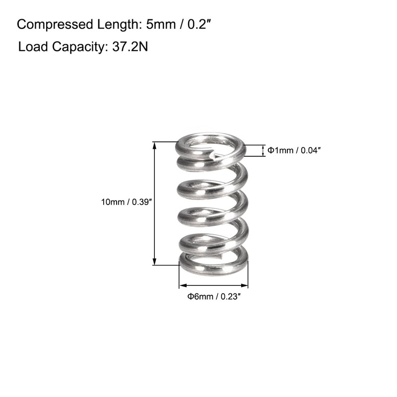 sourcing map Compression Spring 304 Stainless Steel Compression Springs Spiral
