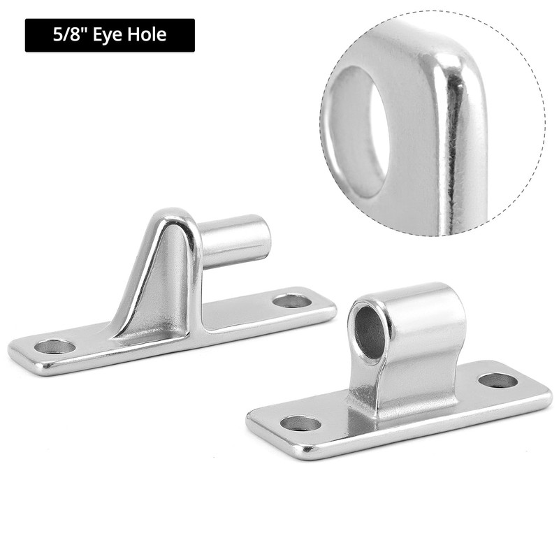 QWORK Farm Fence Gate Hinges, 4-Pieces 304 Stainless Steel Wall