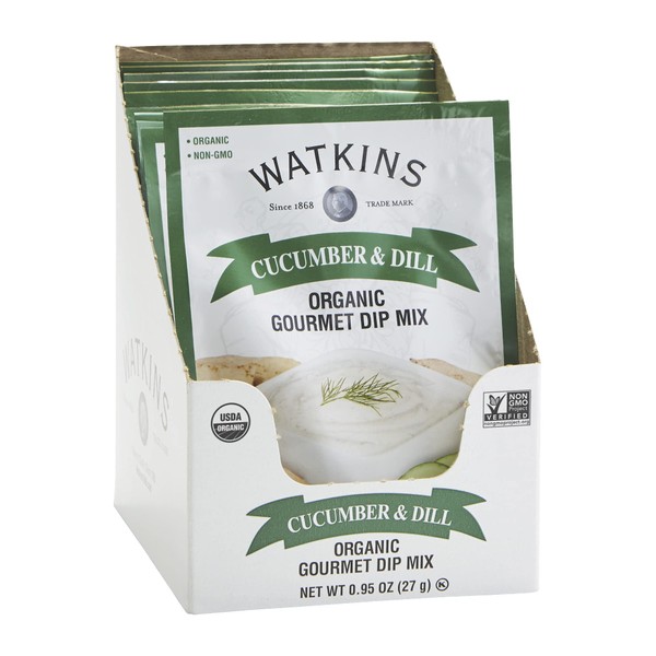 Watkins Organic Gourmet Dip Mix, Cucumber & Dill,0.95 Ounce (Pack of 12)