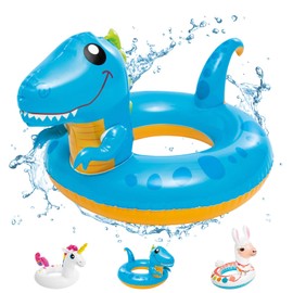 POPOYU Inflatable Swimming Ring Children, Pool Animals Inflatable Toy, Pool Party Unicorn Dino Flamingo Swimming Hoop, Summer Water Pool Floatie Pool Ring for Swimming Pool Party, Beach Party