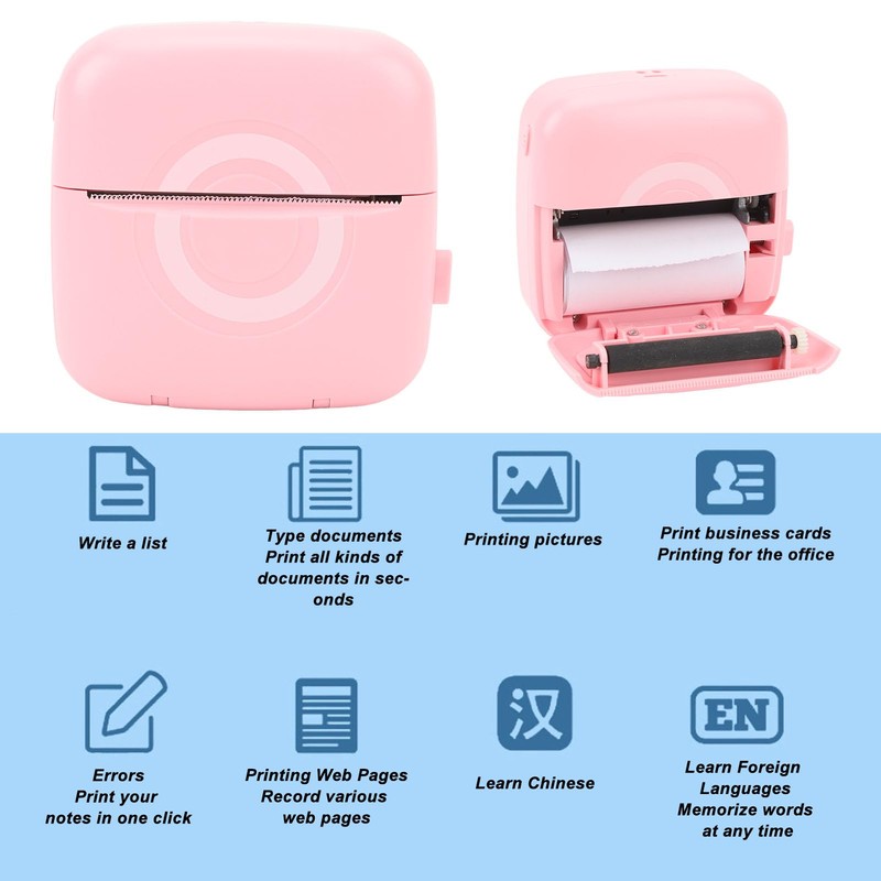 Pocket Thermal Printer, Portable Bluetooth Wireless Label Printer with APP