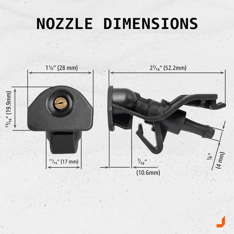 Click&Fit Adjustable Windshield Washer Nozzles compatible with Ford Explorer MK5