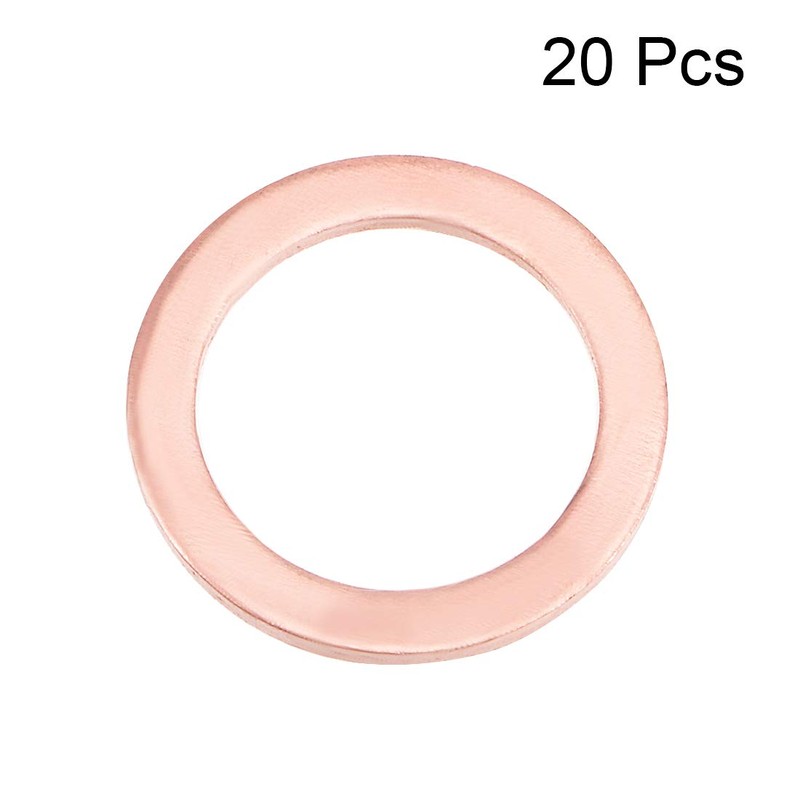 sourcing map 20Pcs 16mm x 22mm x 1.5mm Copper Flat