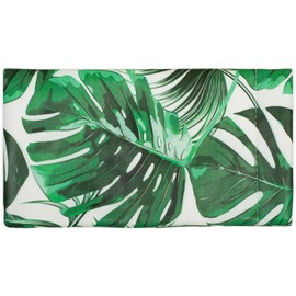 styleBREAKER Case for Sunglasses with Palm Tree Print and Cleaning Cloth, Glasses Case with Snap Closure, Unisex 09020086, Green/White