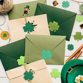 360Pcs St. Patrick's Day Foam Stickers, Glitter Clover Shamrock Foam Stickers St. Patrick's Day Theme Foam Stickers Irish Craft Stickers for St. Patrick's Day Party Favors DIY Crafts Decor