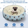 Pug Calming Round Bed Washable Dog Bed Donut Indoor (Pug,