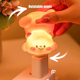 Bear Lamp, Butter Bear Kids Night Light USB, 7 Color Changing, Cute Bear Nursery Decor, Dimmable Table Lamp for Boys Girls Nursery Bedroom