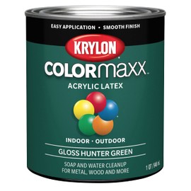 1 qt Krylon K05642007 Hunter Green COLORmaxx Paint & Primer, Gloss