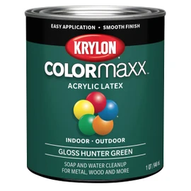 1 qt Krylon K05642007 Hunter Green COLORmaxx Paint & Primer, Gloss