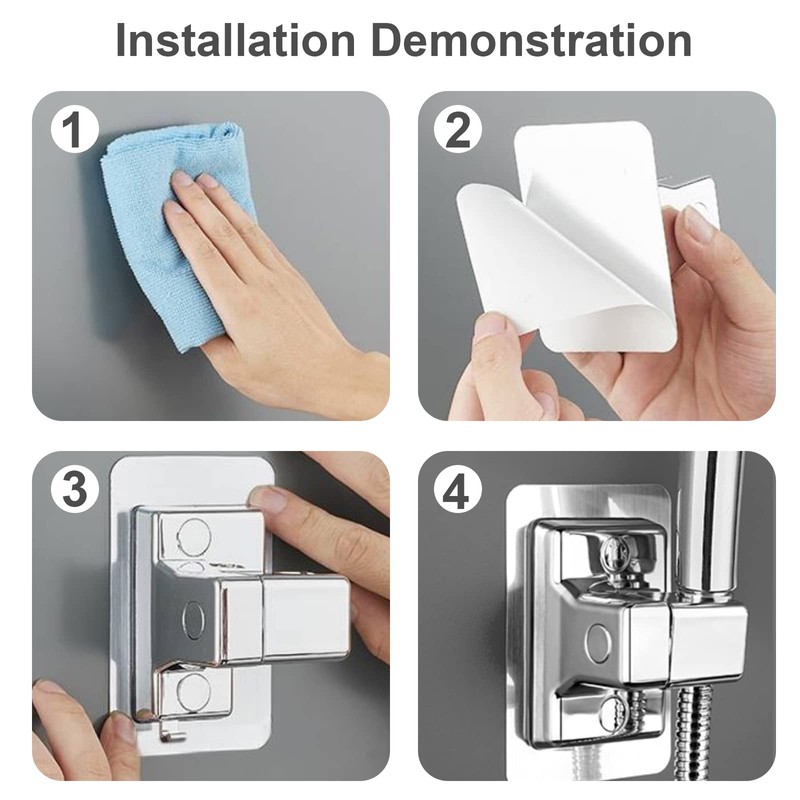 Hand Shower Holder 360° Rotatable Adjustable Shower Holder No Drilling