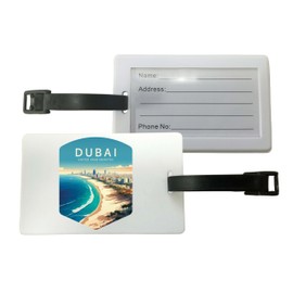 Dubai United Arab Emirates Design B Souvenir Luggage Tag 4-Pack