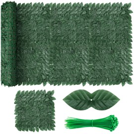 QIAOKAIYAN Artificial Ivy Privacy Fence Screen, 120x40 inch Dense Leaves Fence Panel, Super Privacy Greenery Wall Faux Ivy Greenery Backdrop Ivy for Patio, Balcony, Garden, Backyard Indoor Outdoor Decor